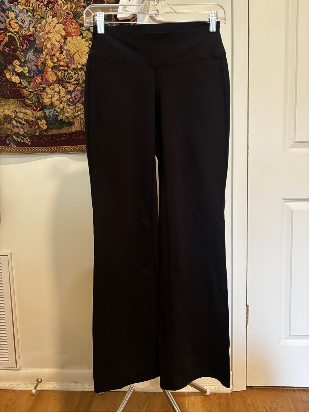 Athleta Black Wide Leg Yoga Pants XS Supplex Stretch Back Pockets